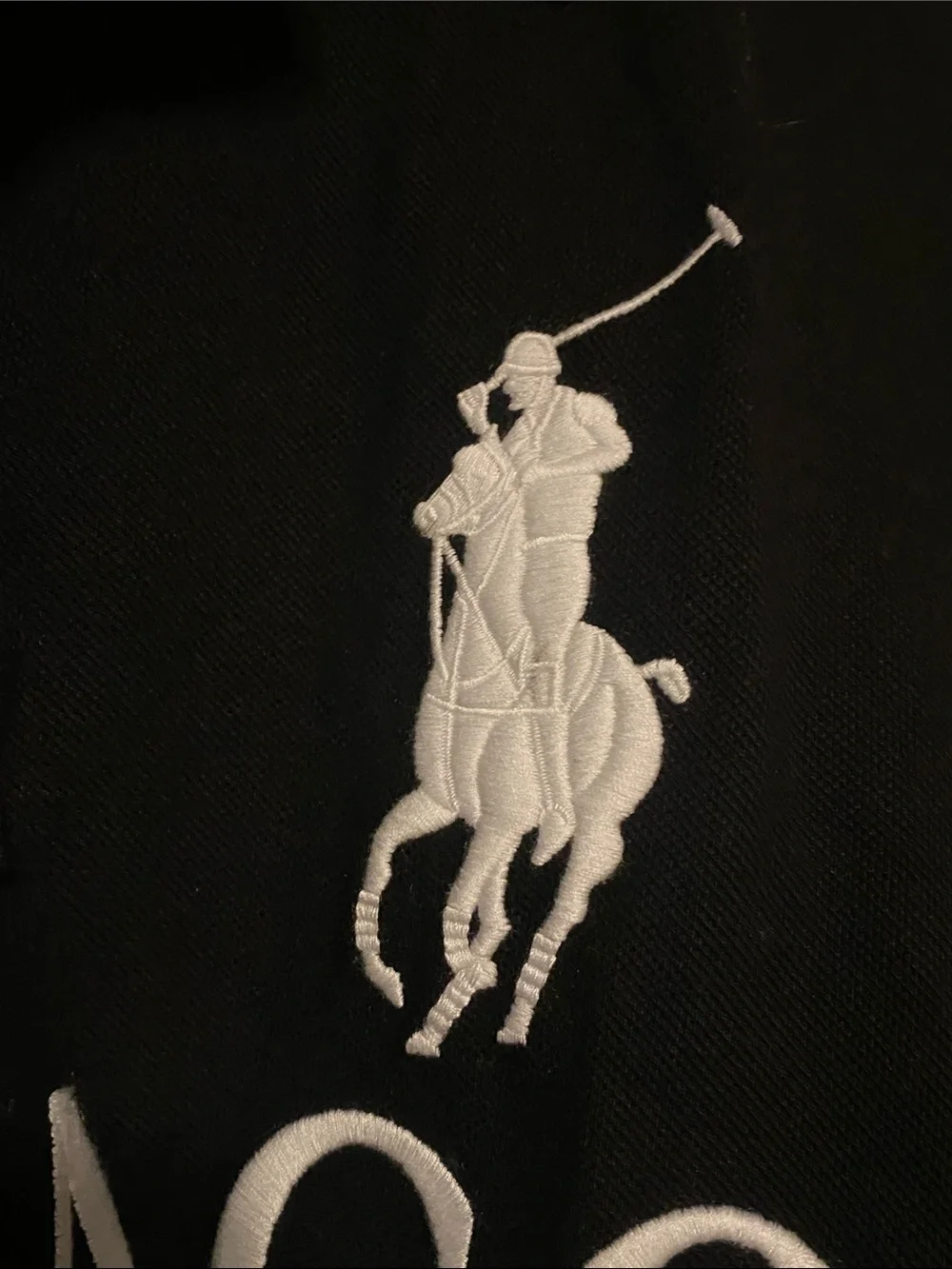 Vintage Polo Ralph Lauren Chicago Big Pony #3  Chief Keef Polo Shirt Black 4XL